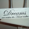 Shabby chic distressed plaque-dreams-wishes