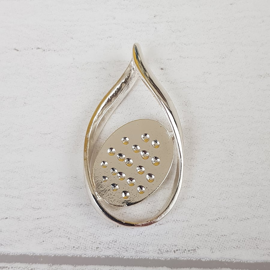 Glue on Pendant Setting, Cabochon Setting, Pendant Mount, Silver Plated 1