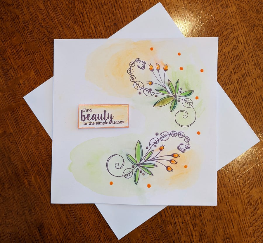 Flowers handmade greeting card