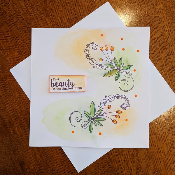 Flowers handmade greeting card