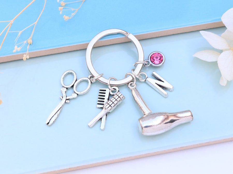 Personalised Hairdresser Keyring - Hair Stylist, Graduation Gift, New Salon