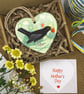 Blackbird 'Strawberry Thief' Hanging Decoration & Mothers Day Keepsake Gift