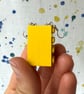 Upcycled Yellow 2x4 Lego Earrings - Silver Plate - Old Stock - Super Seconds - Image 2
