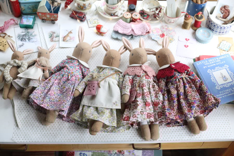 Pre order Heirloom Liberty Bunny - Medium size in a fabric of your choice