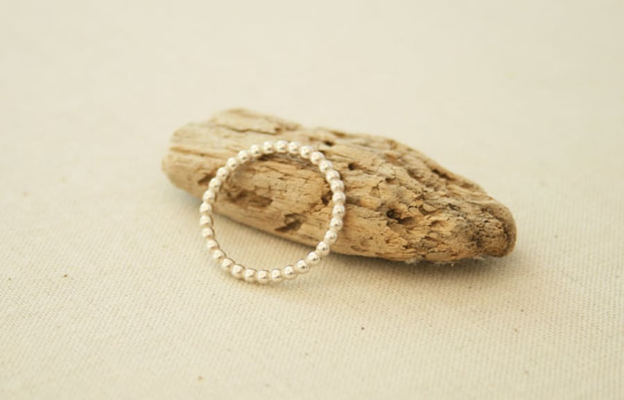 Sterling Silver Bobble Wire Stacking Ring - Folksy