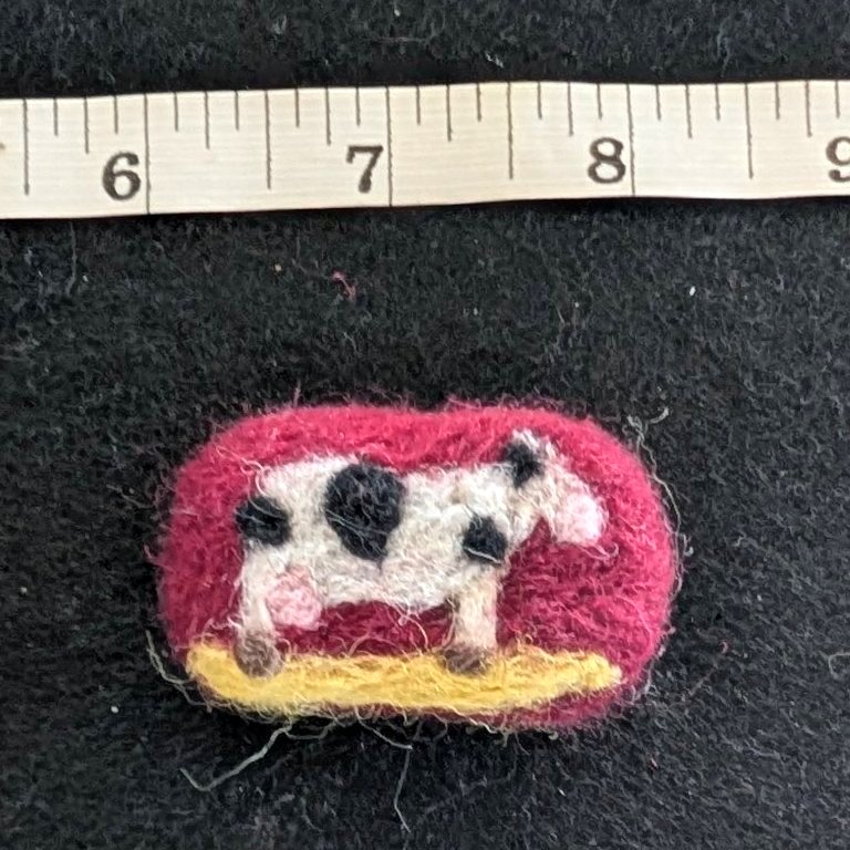 Felted Brooch: Cow 