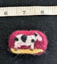 Felted Brooch: Cow 