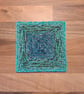Large coaster with anti-slip feet - blue, green, and teal pattern - Image 1