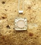 Tiny Square Rose Quartz necklace. January Birthstone  - Image 1