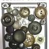 24 Vintage Grey Buttons