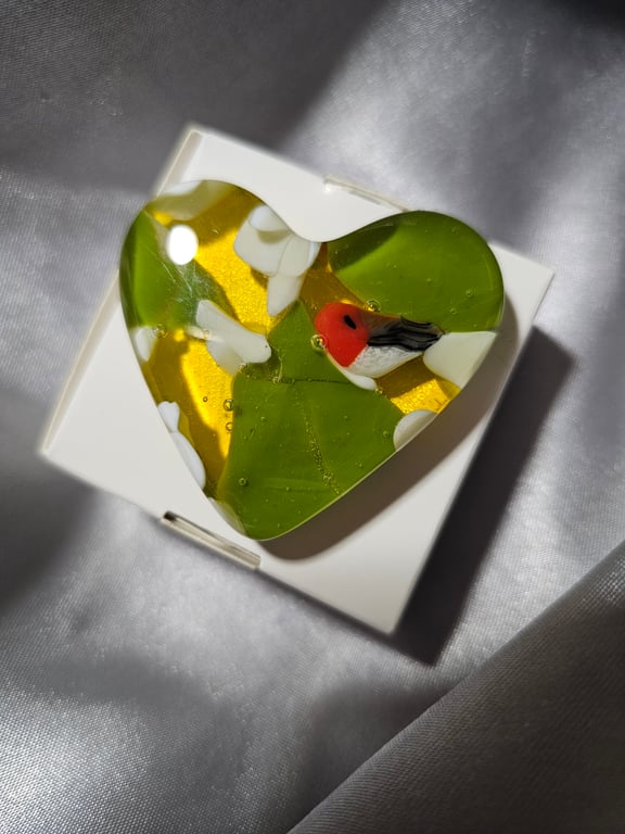Fused Glass Pocket Heart - Robin