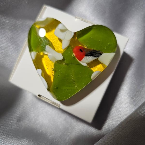 Fused Glass Pocket Heart - Robin