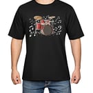 Drum Kit T Shirt, Drummers T Shirt, Men’s Drum Kit Top, Cotton T Shirt,