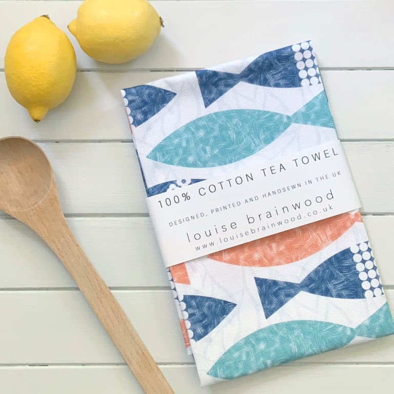 Swish Fish Pattern Tea Towel