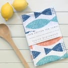 Swish Fish Pattern Tea Towel