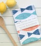 Swish Fish Pattern Tea Towel - Image 1