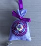 Hand Embroidered Lavender Blue Lavender Bag  - Image 1