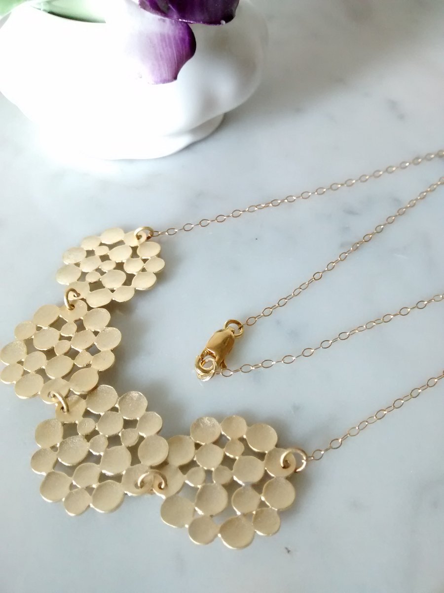 GOLDEN BUBBLE GOLD NECKLACE - - FREE SHIPPING WORLDWIDE