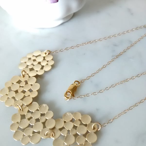 GOLDEN BUBBLE GOLD NECKLACE - - FREE SHIPPING WORLDWIDE