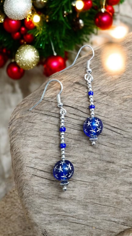Blue Star Earrings: mystical jewellery, star jewellery, blue jewellery
