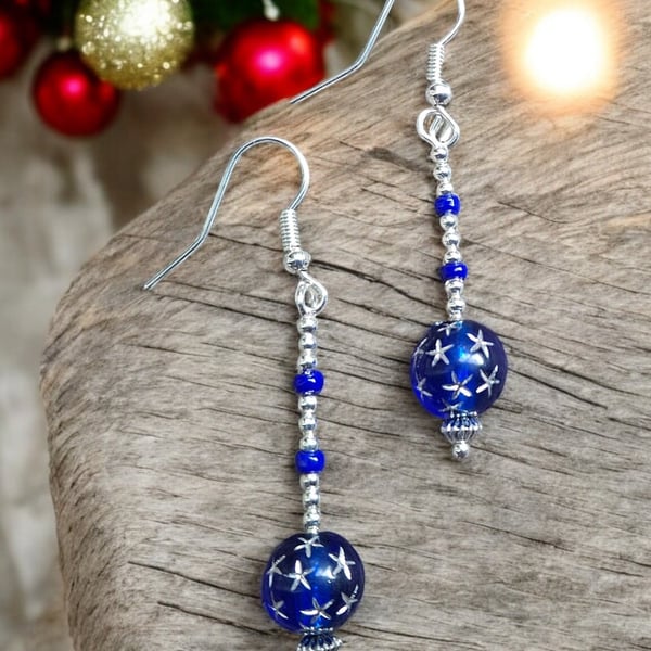 Blue Star Earrings: mystical jewellery, star jewellery, blue jewellery