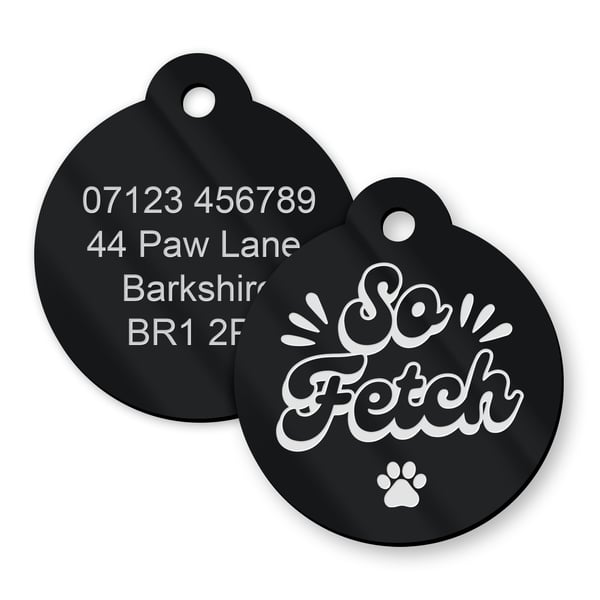 So Fetch - Personalised Dog ID Collar Tag: Funny Custom Pet Safety Accessories