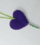SOLD Haar - heart shaped hanging ornament with hand embroidery and glass beads - Image 5