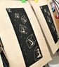 Linocut Print "Falling" - Image 3