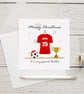 Personalised Football Christmas Card with any team,name and number. - Image 1