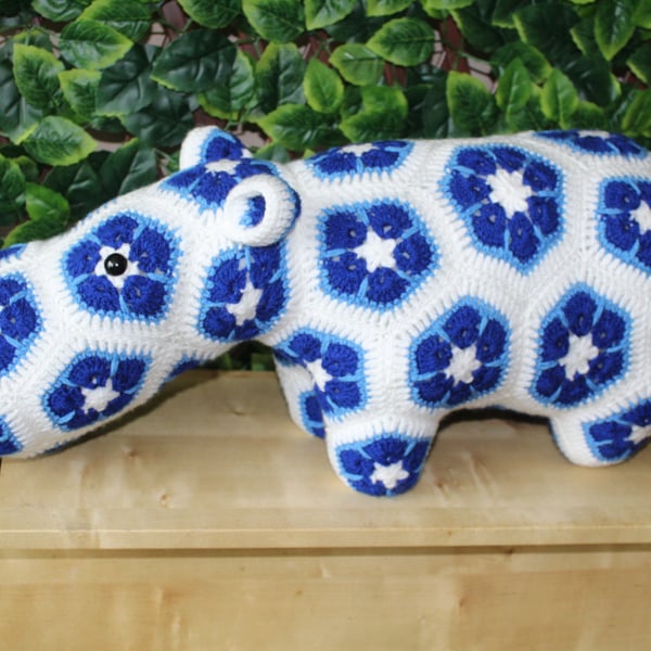 handmade crochet hippopotamus