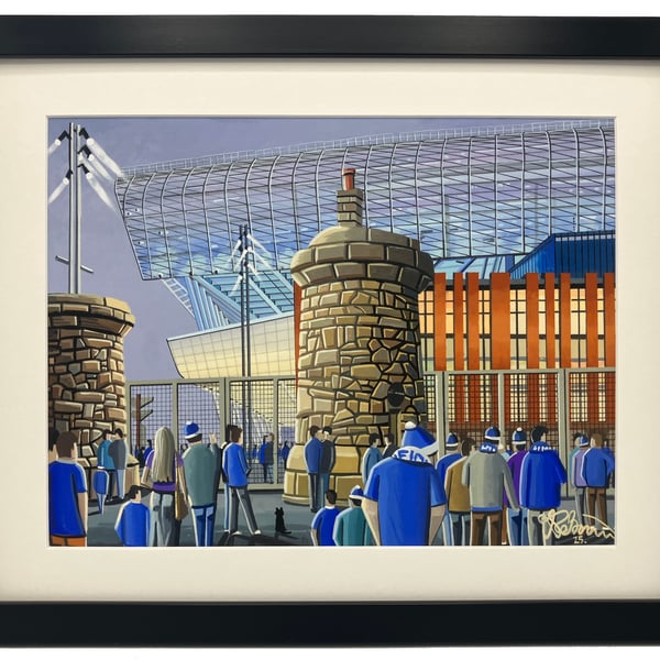 Everton. H Dickinson Football Stadium Art Print 14" x 11" Frame 