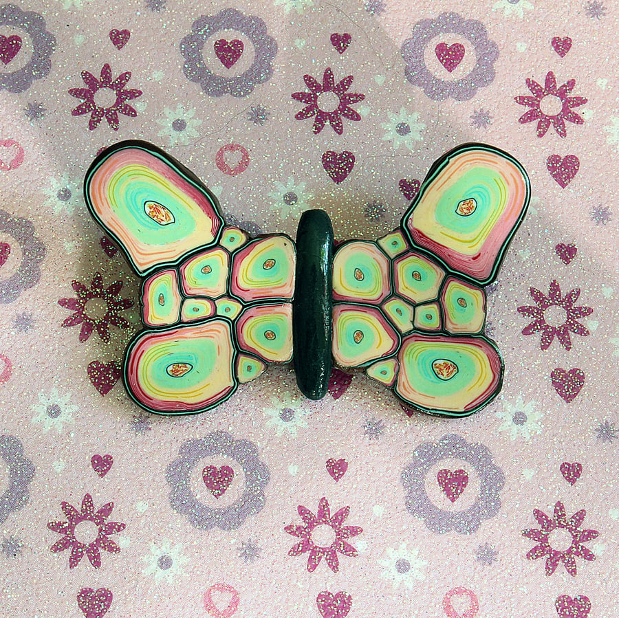 Butterfly Brooch - Handmade Polymer Clay Brooch