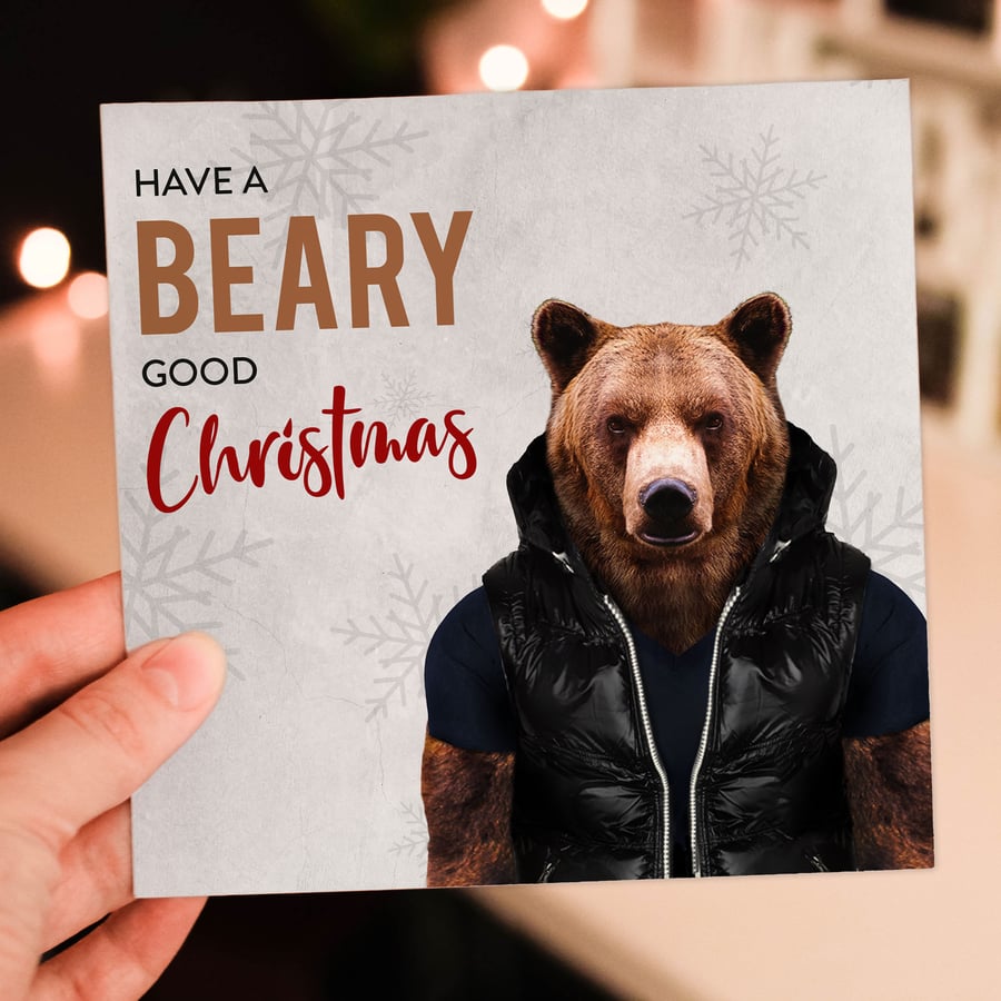 Bear Christmas card: Beary good Christmas (Animalyser)