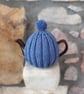 Small Tea Cosy for 2 Cup Tea Pot, Denim Blue, Hand Knitted