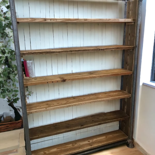 Wide Shelving unit, Shop Unit, Office Storage Unit - Reclaimed Real Wood THE ROS