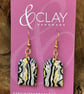 Black, Pink, Yellow and White Arch Shaped Earrings