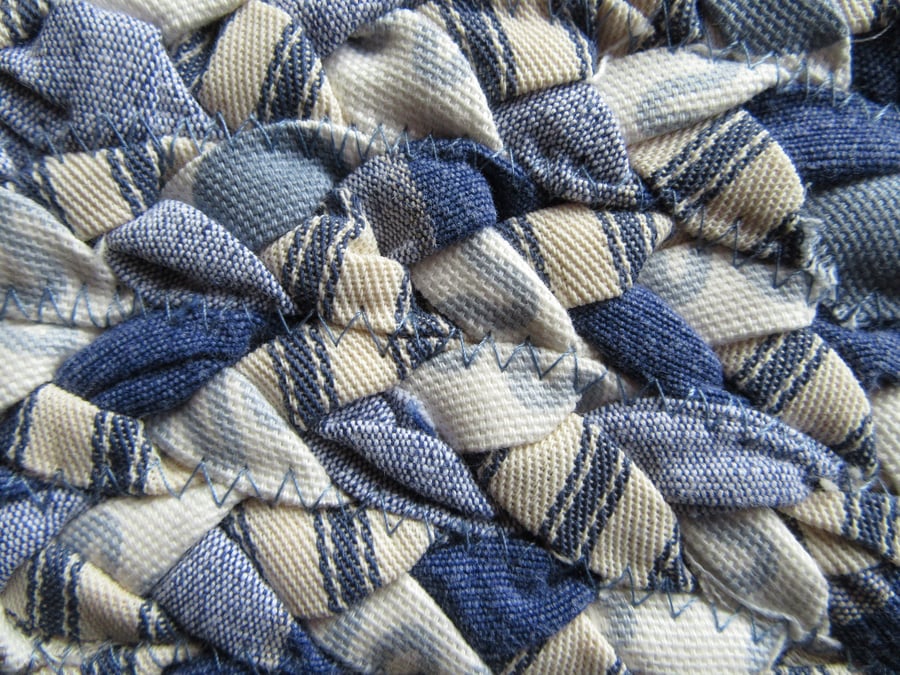 Handmade Braided Blue Rug