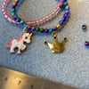 Rainbow unicorn and princess charm bracelets