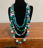 'Agna' Blue & Green Resin Necklace - Image 3