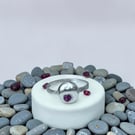 Sterling Silver 3.5mm Ruby Pebble Ring  - Gift Boxed