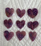 9 Free Motion Embroidery Heart Organza Embellishments Card Making Textiles