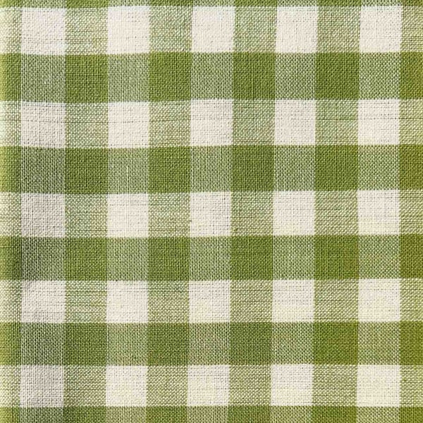 Light Green Gingham Linen-Cotton Fabric, Medium Weight, by the metre
