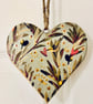 Hanging decoupaged wood heart