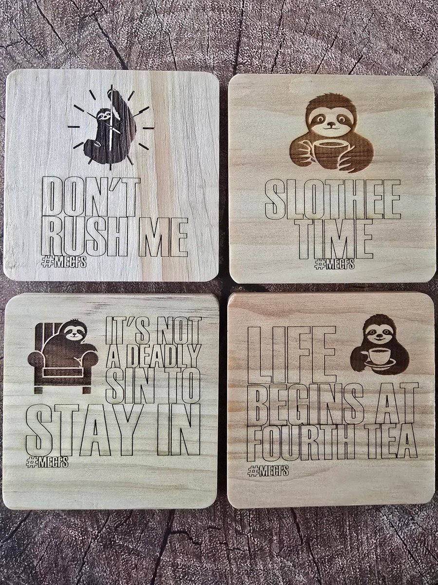 Unique Sloth Coasters to raise awareness for ME and Chronic Fatigue Syndrome