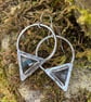 Oxidised silver and labradorite tribal triangle earrings - Image 5