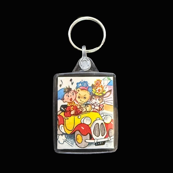 Homemade Noddy Keyring - From Vintage Book