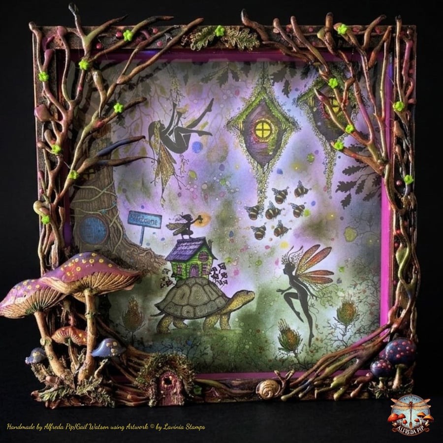 "I'm Off to Explore" An OOAK Light up Frame