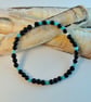 Amazonite & Onyx Beaded Stretch Bracelet, Birthday, Anniversary, Gifts For Her  - Image 1