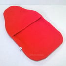 Hot water bottle cover in Red fleece, 2 L, Hot water bottle cozy, handmade