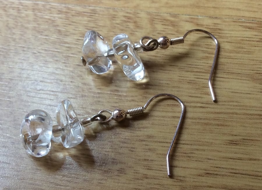 Clear Glass Bead Earrings